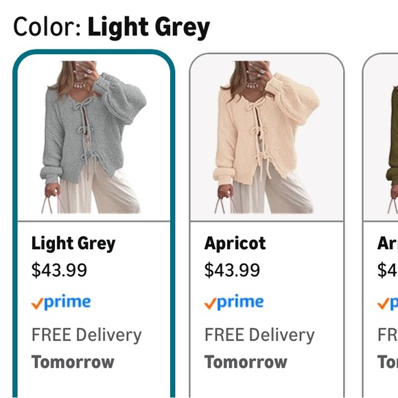 NWOT Gray Knit Tie Sweater - Picture 3 of 3